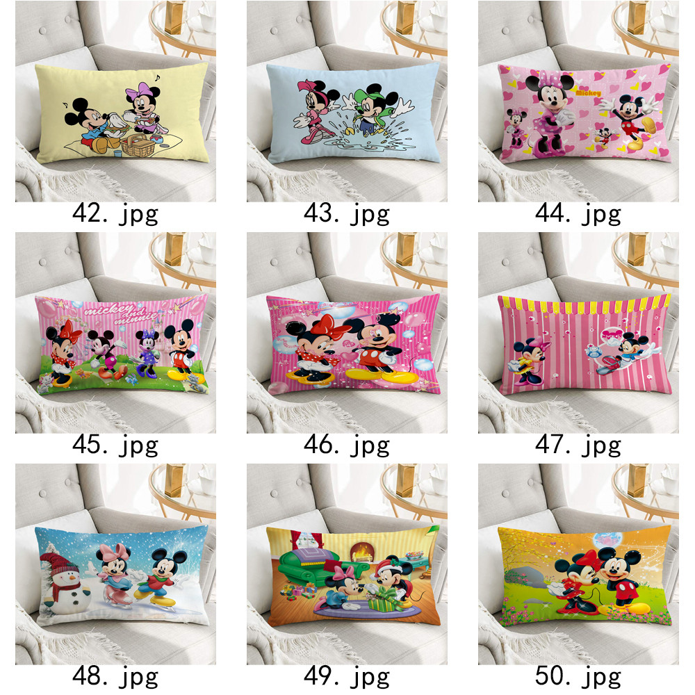 Vỏ gối hình chữ nhật chuột Mickey Vỏ gối Polyester in một mặt (Không có lõi)
