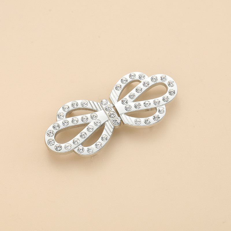 Handmade DIY Kim Loại Zircon Khóa Đĩa Cài Đặt Đơn Giản Khóa Thời Trang Áo Gió Nút Quần Áo Phụ Kiện