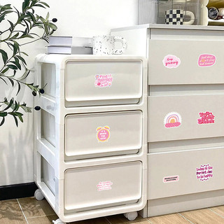 Bộ 50 Màu Hồng Truyền Cảm Hứng Tiếng Anh Series Hoạt Hình Chống Thấm Nước Miếng Dán Vinyl Retro DIY