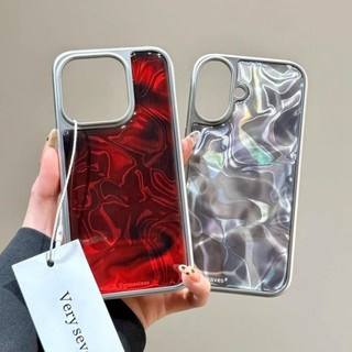 Viền mạ điện nâng cao Vỏ điện thoại gợn nước iPhone16 15 14 13 12 11 Pro Max Bảo vệ camera chống sốc chống rơi Vỏ lưng cứng mờ