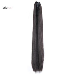 Julyhot 45 / 55 / 65 / cm Tổng Hợp Dài Tóc Giả Thẳng Vuốt Kẹp Sống Động Như Thật Đuôi Ngựa Cao Nối Tóc Chịu Nhiệt Đuôi Ngựa Tóc Mảnh Massivedeals