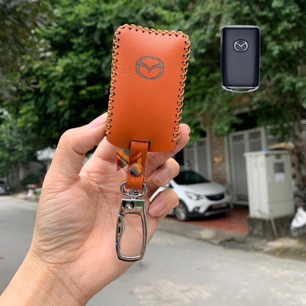Bao da chìa khoá Mazda 3, Mazda CX3, CX30, CX8 2022, CX 3, CX 30 2020 2021( Mẫu chìa vuông) Handmade da thật nhập khẩu