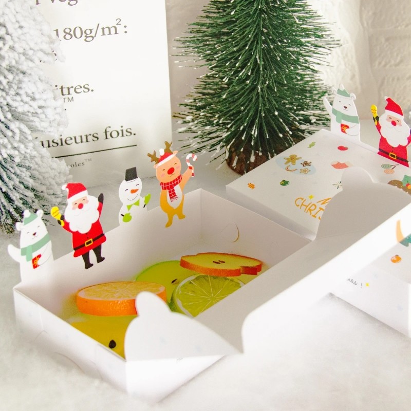 Ông Già Noel Người Tuyết Nai Sừng Tấm Hộp Quà Giáng Sinh Năm Mới Tiệc Gia Đình Trẻ Em Kẹo Hộp Bánh Quy