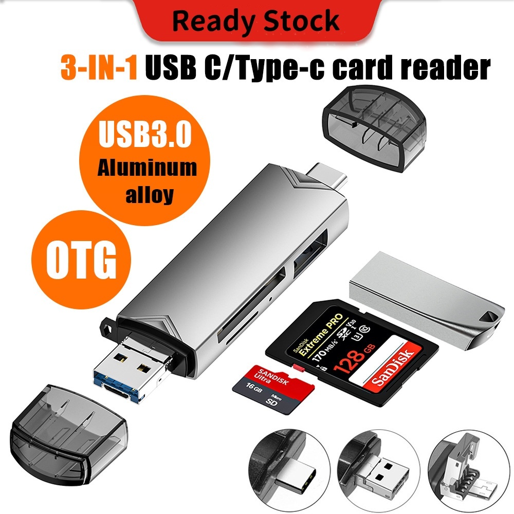Đầu đọc thẻ đa năng USB 3.0 sang Type C 6 trong 1 Micro USB Bộ chuyển đổi Bộ chuyển đổi đa chức năng SD TF Truyền tốc độ cao