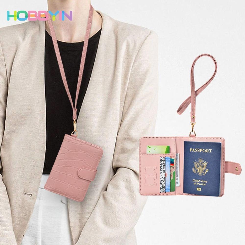 Hộp đựng thẻ hộ chiếu, Bảo vệ tài liệu Túi treo cổ họa tiết cá sấu, Túi lưu trữ ID da di động Du lịch