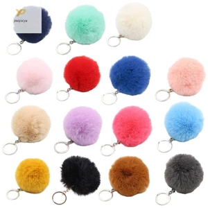 Ppy Lông Tơ Giả Pom Pom Móc Khóa Sang Trọng Móc Khóa Túi Nữ Mặt Dây Chuyền Trang Sức