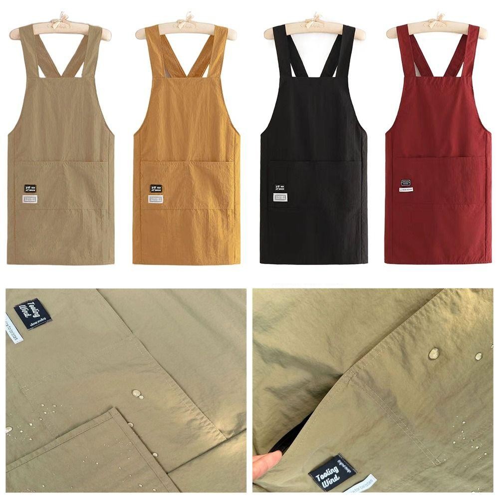 ESSENCEH Bếp Smock, Tạp Dề Chống Bẩn Chống Thấm Nước, Dây Đeo chéo Không Tay Phong Cách Phục Vụ Phục Vụ Bồi Bàn Quần Áo Làm Việc