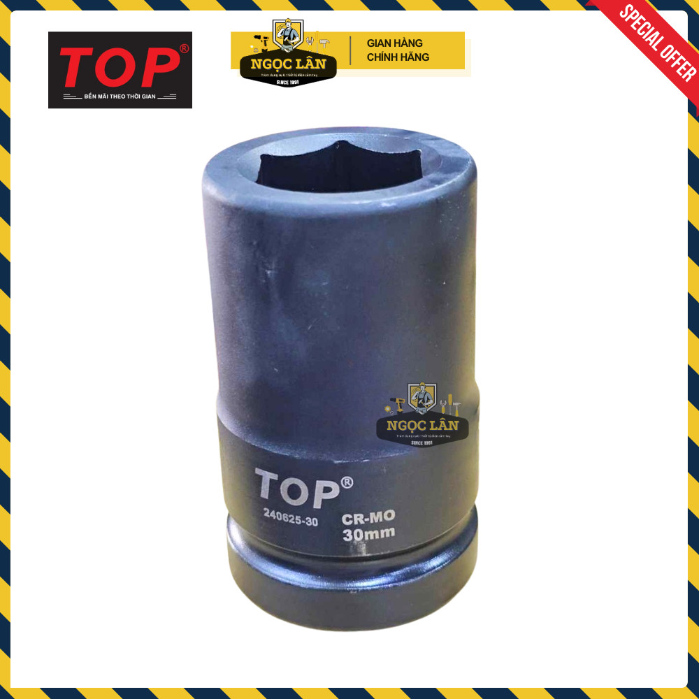 [Chính hãng TOP] Đầu tuýp, đầu khẩu TOP 1 inch đen 27mm, 30mm, 32mm, 33mm, 34mm, 36mm, 38mm, 41mm