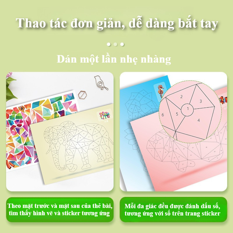Sticker 3D Xếp Hình Học, Đồ Chơi Phát Triển Trí Tuệ, Hỗ Trợ Giáo Dục Sớm, Dán Tranh & Trang Trí DIY