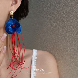Bông Tai Tua Rua Dây Dệt Acrylic, Phong Cách Cổ Điển Hồng Kông