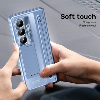 Dành Cho Samsung Galaxy Z Fold 7 Fold7 W25 Z Fold SE Gấp Đặc Biệt 6 Slim 6 5 4 Bản Lề Bảo Vệ Toàn Diện Vỏ Da PU Kính Cường Lực Phim Có Bút Cảm Ứng Gấp Giá Đỡ