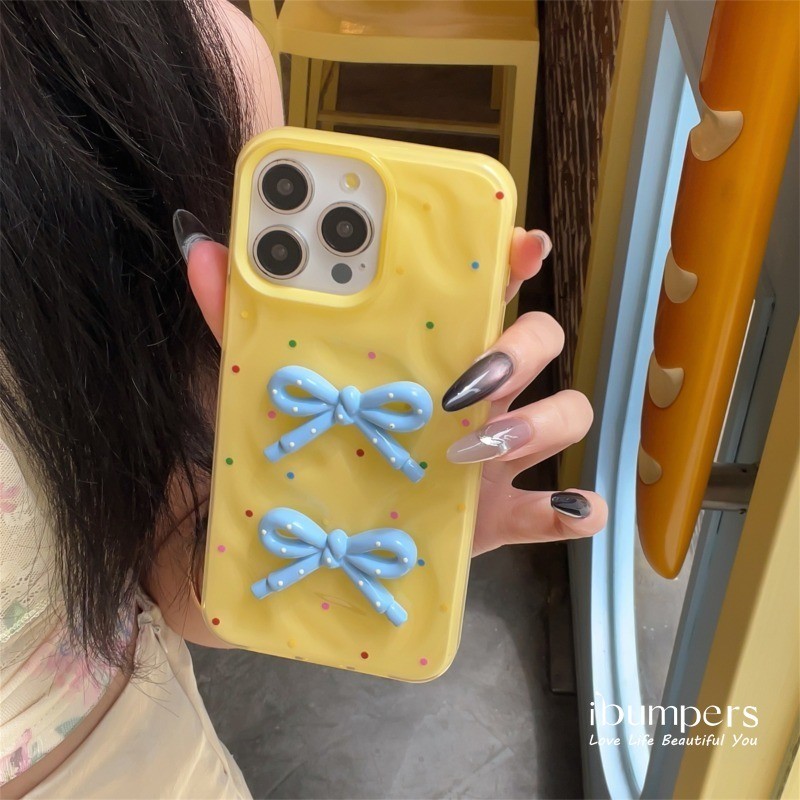 ibumpers Ốp Điện Thoại iPhone Hàn Quốc Dễ Thương Màu Kẹo Nơ Cho IPhone 11 12 13 14 15 16 Pro Max Ốp Lưng Thiên Thạch Màu Kẹo Silicon Mềm Chống Sốc