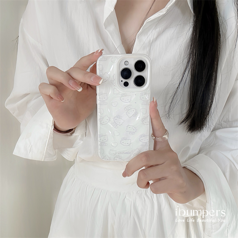 ibumpers Ốp Điện Thoại iPhone Họa Tiết Hello Kitty Màu Hồng Hợp Thời Trang Cho IPhone 11 12 13 14 15 16 Pro Max Ốp Lưng Thiên Thạch Màu Kẹo Silicon Mềm Chống Sốc