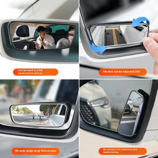 2 Chiếc 360 Độ Có Thể Điều Chỉnh Điểm Mù Gương Ô Tô Phụ Trợ Chiếu Hậu Gương lồi Khung Tròn Gương Góc Rộng Cho Ô Tô Ngược
