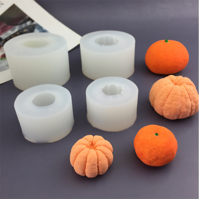 DIY Hình Cam Khuôn Silicon Trái Cây Fondant Chocolate Mousse Trang Trí Bánh Nướng Khuôn Thơm Thạch Cao Khuôn Nến