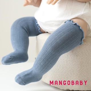 MG-Baby Vớ Màu Trơn Hố Dải Phong Cách Tai Gỗ Thoải Mái Thoáng Khí Ấm Áp Tất Dài