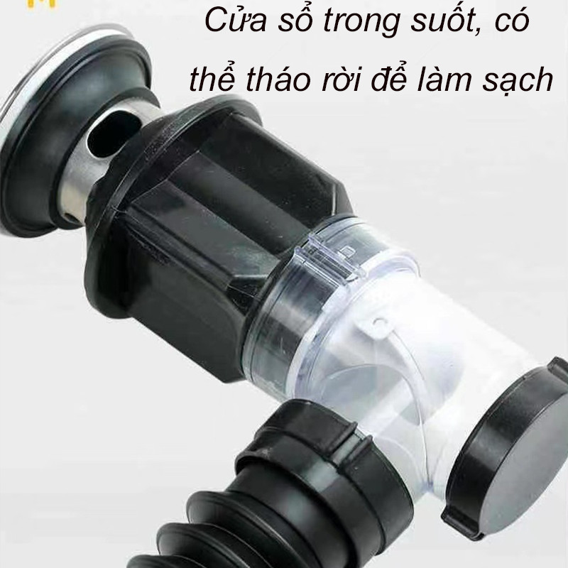 Ống Thoát Nước Bồn Rửa - Lắp Ngang/Dọc, Chống Mùi & Côn Trùng, Dễ Dàng Vệ Sinh,  Lắp Đặt Nhanh
