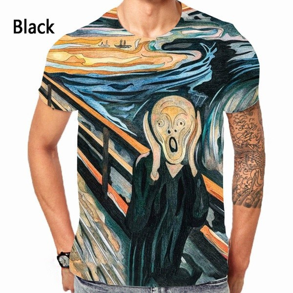 Áo thun in 3D hình Vincent van Gogh phù hợp mùa hè, thoải mái mặc mỗi ngày