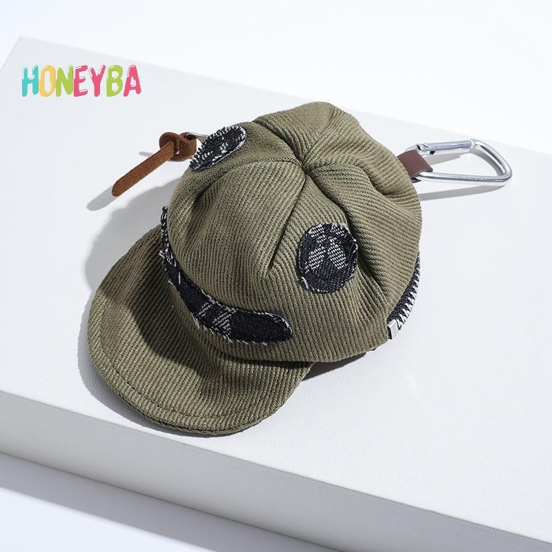 < Honeyba > Sáng Tạo Có Đỉnh Hình Mũ Ví Đựng Tiền Xu Móc Khóa Túi Ví Di Động Mặt Dây Chuyền Tai Nghe Hợp Thời Trang Tổ Chức