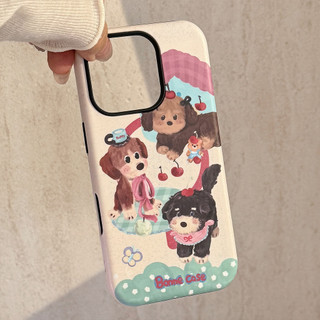 [Sheren] Ốp Điện Thoại Đứng Chó Con Màu Sáng Tạo Thích Hợp Cho i17 16 15 14 13 12 11 pro max Vỏ Bảo Vệ Chống Sốc