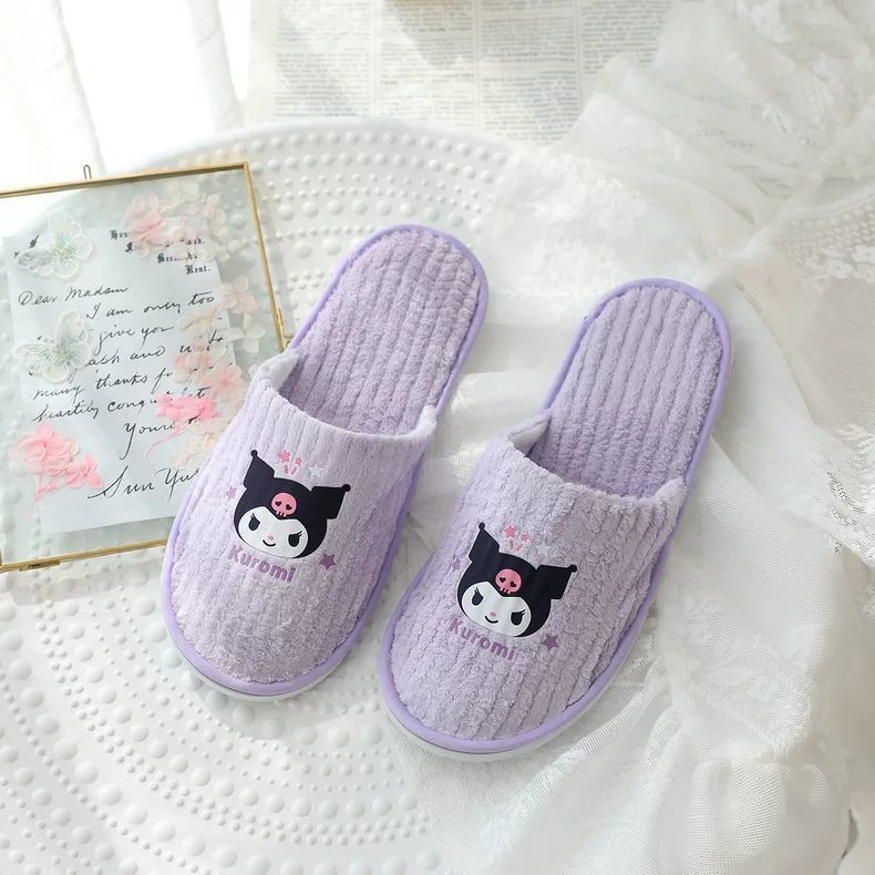 Chất Lượng Cao Dễ Thương Sanrio Kuromi Cinnamoroll Chống Trơn Trượt Nhà Khách sạn Khách sạn Hoạt Hình Dùng Một Lần Dép Trong Nhà