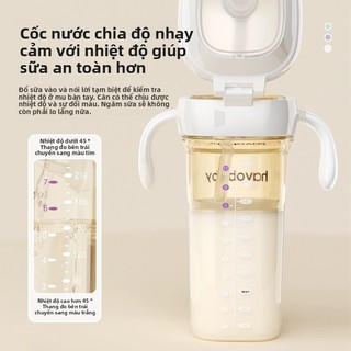 Youkebei Cốc uống trực tiếp có nắp gập PPSU, cốc học uống có miệng rộng, bình sữa cho bé từ 1 tuổi trở lên