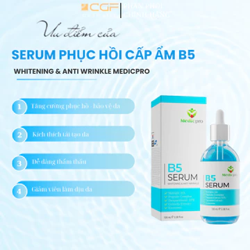 Serum phục hồi cấp ẩm B5 Medicpro Serum Whitening & Anti Wrinkle CGF 100Ml - Phục hồi, sáng da