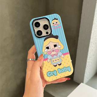 Màu sắc dễ thương phù hợp với điểm sóng nữ khóc cho bé khung từ tính Vỏ điện thoại di động thích hợp cho iPhone16 15 14 13 Pro max bảo vệ camera chống sốc chống rơi mặt sau cứng