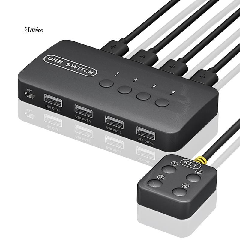 KVM Switch USB Switch Bộ điều khiển chia sẻ Bộ chuyển đổi 4 đầu vào 4 đầu ra cho máy tính xách tay Máy in Bàn phím Chuột Màn hình