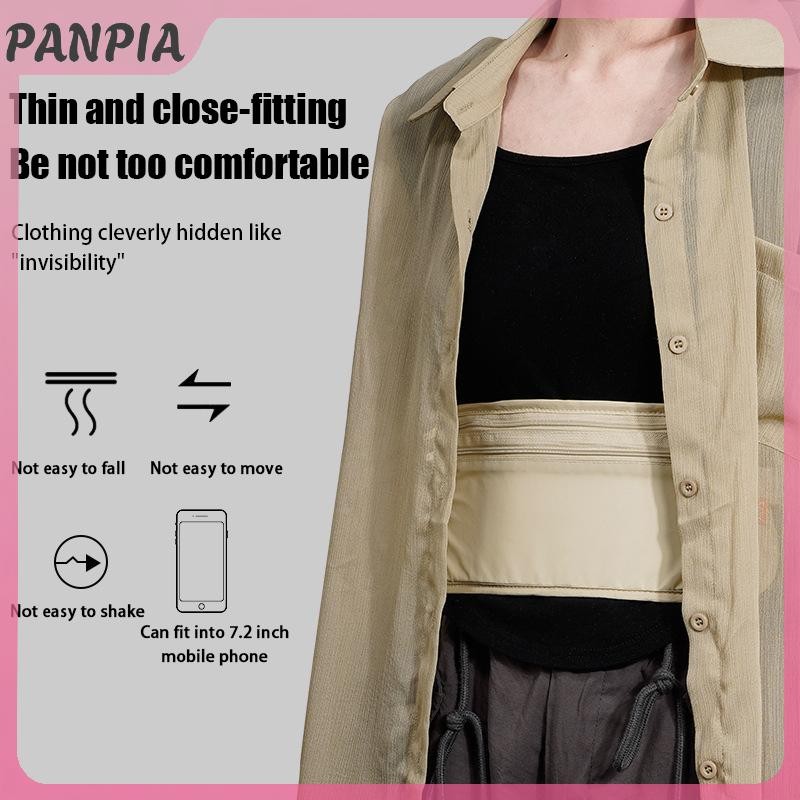 PANPIA-1PC Đa Năng Thể Thao Eo Túi Thắt Lưng Tiền Cho Du Lịch Nữ Và Nam Mỏng Ẩn Ví Du Lịch Điện Thoại Di Động Túi Chống Trộm
