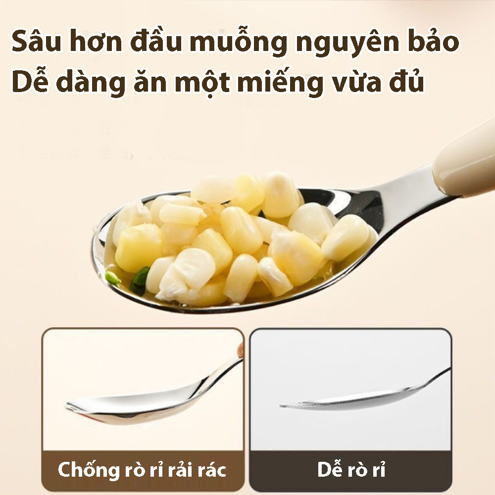 Muỗng cho em bé 304 Thép không gỉ thìa dễ thương muỗng quần áo trẻ em