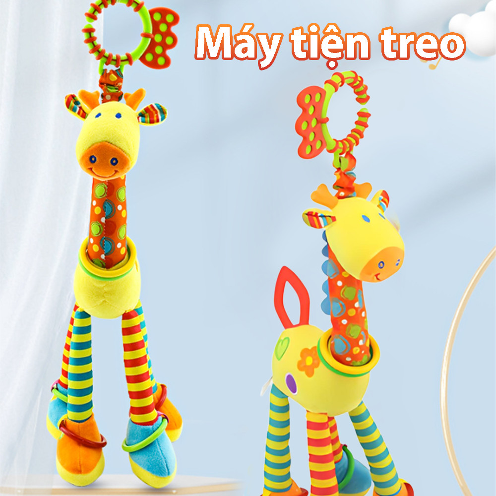 Giraffe Doll Pendant for Baby Bed Bell 0-1Y Infant Plush Doll Push Cart Pendant Comfort Toy