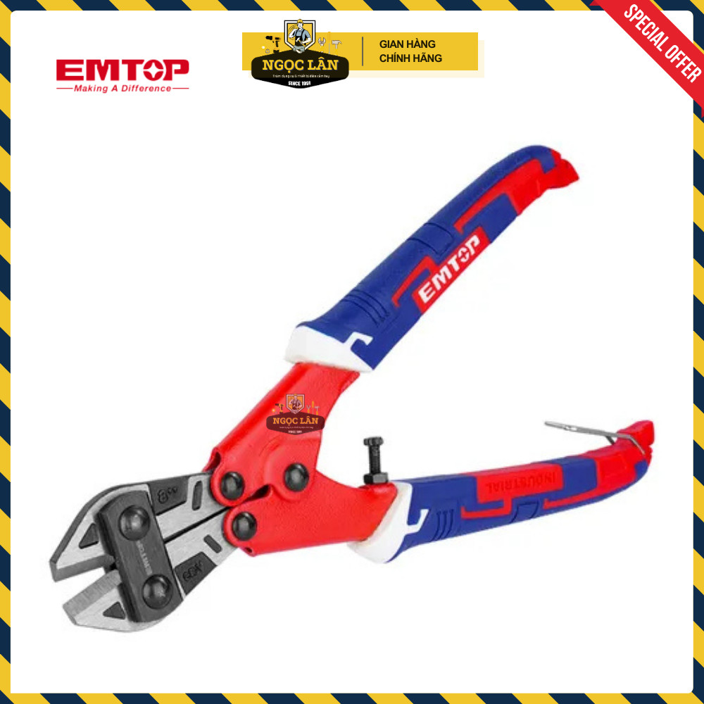 [Chính hãng] Kềm cắt sắt, kìm cộng lực mini EMTOP 8"-200mm lưỡi thép CR-Mo cao cấp