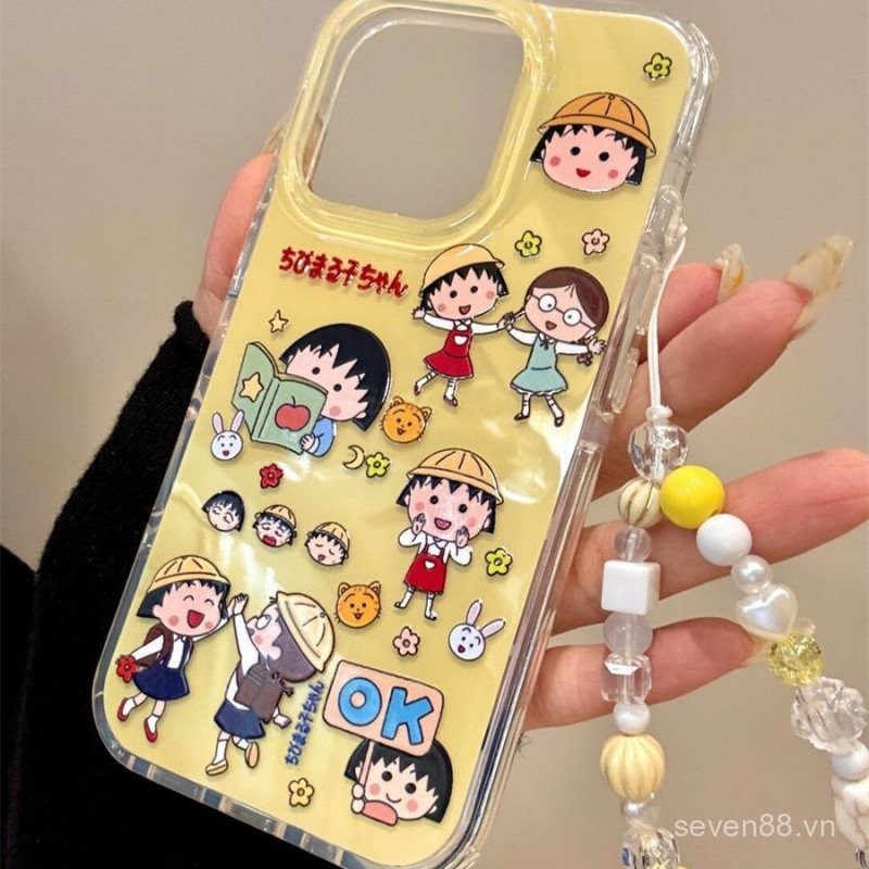 Ốp Điện Thoại Thích Hợp Cho iPhone Cherry Maruko 17 / 16 / 15promax / 14 Phong Cách Mới 13 / 12 / 11pro Niche xsmax / xr Sáng Tạo Chống Sốc Lỗ Lớn Bao Gồm Tất Cả BO1U
