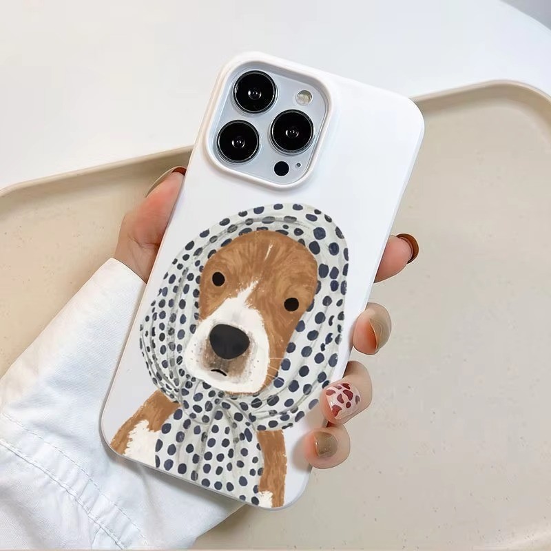 Ốp Điện Thoại In Hình Chó Dễ Thương Cho iPhone 16 15 14 13 12 11 Pro Max 16e X XS Max XR 7 8 14 15 Plus SE2020 Vỏ Mềm TPU Chống Sốc