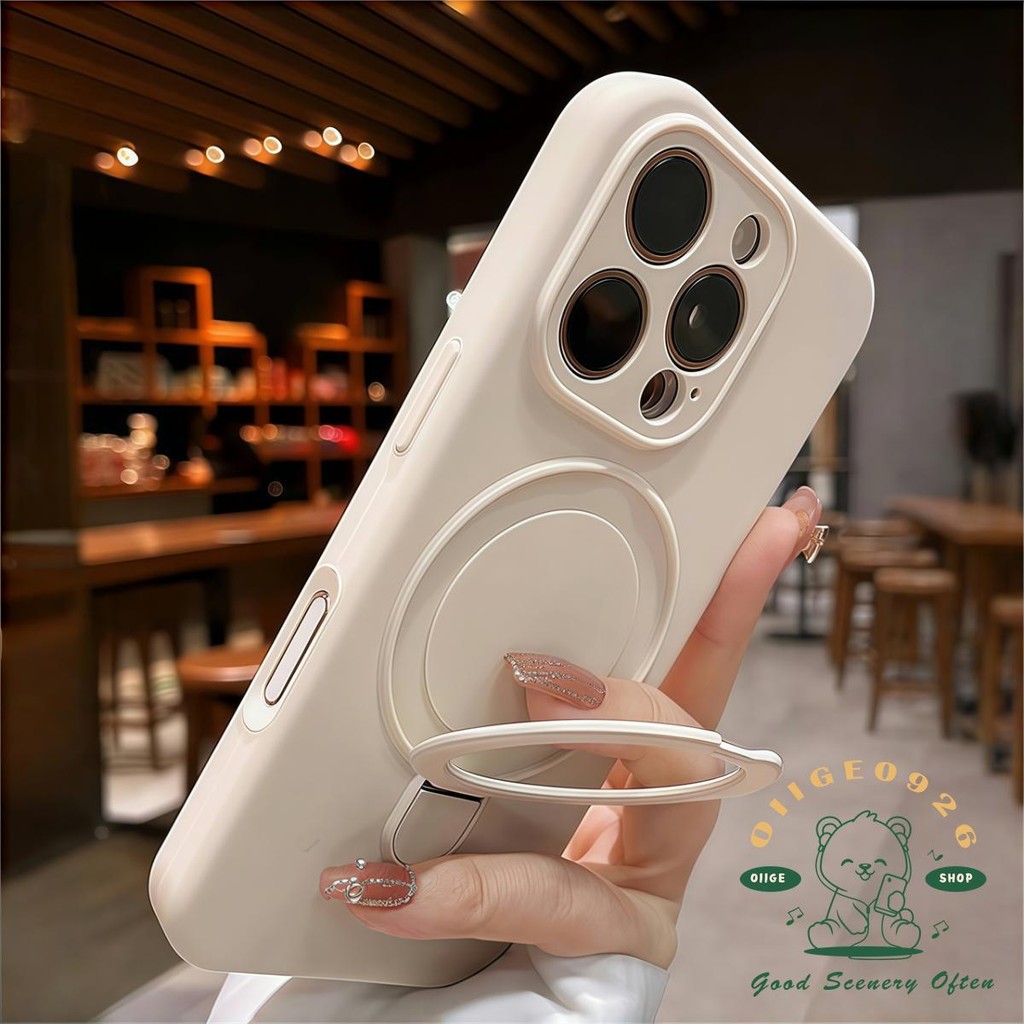 Macaroon Màu Lỏng Da Cảm Giác Từ Giá Đỡ Ốp Lưng Điện Thoại iphone16 Pro Max 15 14 13 12 11 Vỏ Cho iPhone Vỏ Silicon Mềm TPU Chống Sốc