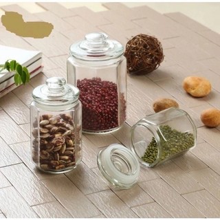 Hũ Thủy Tinh - Lọ Thủy Tinh Lục Giác Nắp Hít Cao Su Kín Khí Đựng Gia Vị, Đồ Ăn Khô - Hùng Home