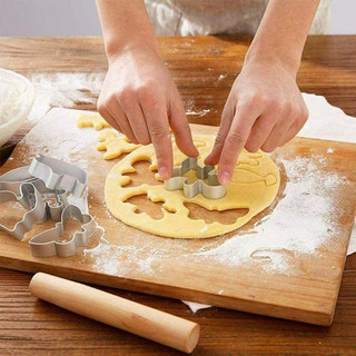 10 Cái / bộ Dụng Cụ Cắt Bánh Quy Cây Giáng Sinh 3D Khuôn Làm Bánh Quy Lập Thể, Bộ Khuôn Bánh Quy Inox Để Nướng Lễ Hội