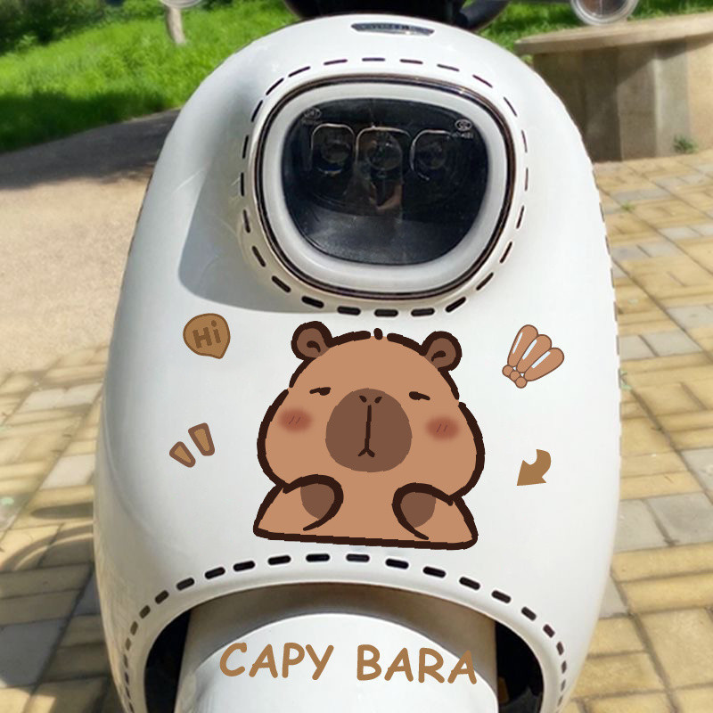 Capybara nhãn dán trang trí chống nước xe máy hoạt hình dễ thương nhãn dán xe hơi sửa đổi vẻ đẹp xe máy nhãn dán xe máy chống thấm nước