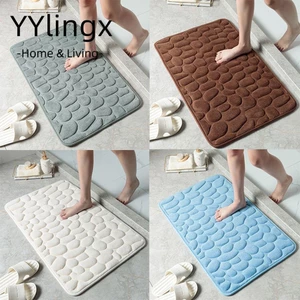 YYlingx Thảm tắm, Thảm chùi chân chống trượt có thể giặt được, Phòng tắm dập nổi bằng đá cuội gia dụng thực tế