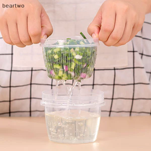< Beartwo > Hộp Bảo Quản Tủ Lạnh Nhà Bếp Hộp Giữ Tươi Giỏ Đựng Thực Phẩm Rau Củ Xả Kín Sắc Nét Hai Lớp Tròn Đẹp
