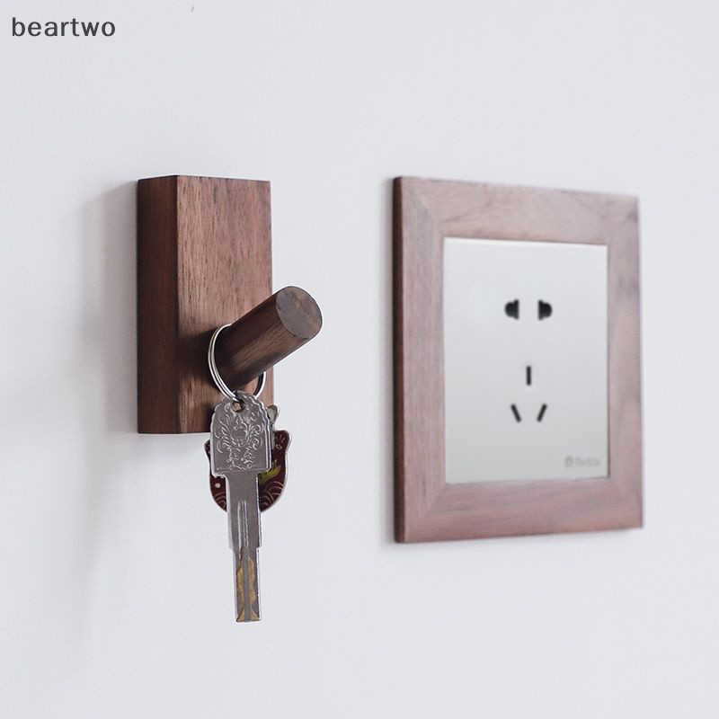 < Beartwo > Móc gỗ nguyên khối đơn giản mới Móc treo quả óc chó Móc treo tường phòng tắm Áo khoác phòng ngủ Giá đựng khăn nhà Móc trang trí chìa khóa đẹp