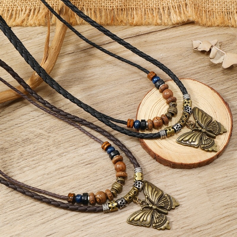 Vic Bướm Charm Choker Handmade Nhiều Lớp Dây Đeo Cổ Có Thể Điều Chỉnh Chiều Dài Xương Đòn Dây Chuyền Trang Sức Cho Người Hâm Mộ Thời Trang