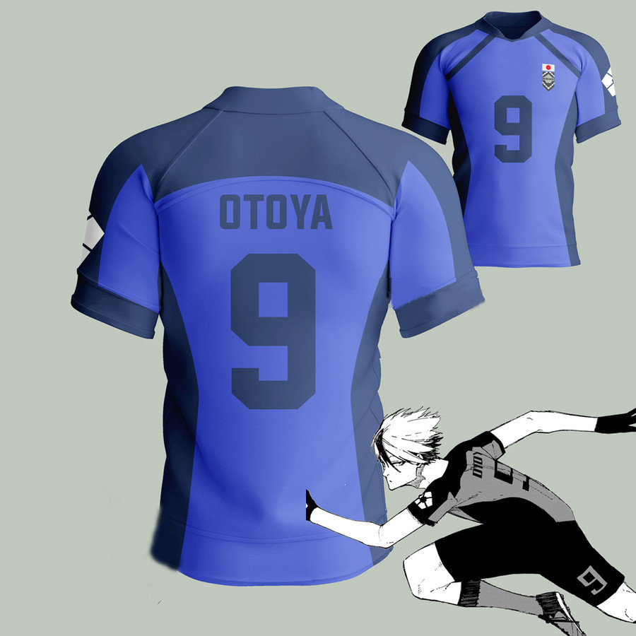 Jersey Anime Cosplay Blue Lock Team Eleven Chigiri Hyoma xu hướng Áo thun ngắn tay in 3D