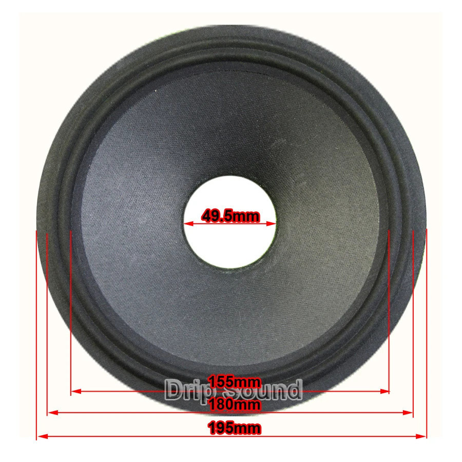 1 Chiếc 8 "inch Loa 2 Vòng Vải Cạnh Drap Giấy Nón Lưu Vực Rung Màng Loa Trầm Sửa Chữa Phần OD195mm / 7.68" ID49.5mm / 1.95 "
