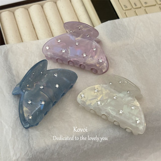 Kovoi / ngôi sao Kim Cương Thỏi Kết Cấu Vừa Lấy Kẹp Nữ Nửa Lấy Tóc Cá Mập Kẹp Tóc Sang Trọng Lấy Đuôi Ngựa Cao Cố Định Kẹp Tóc