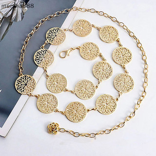 Meisha888 Thắt Lưng Kim Loại Tròn Thanh Lịch Cho Nữ Retro Vàng Bạc Khắc Rỗng Ra Dây Thắt Lưng Thời Trang Trang Trang Trí
