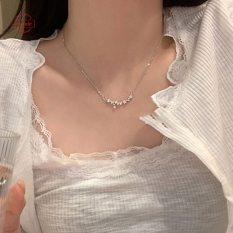 Cuộc diễu hành Tinh Tế Ngôi Sao Zircon Vòng Cổ Kim Loại Nữ Quyến Rũ Ngọt Ngào Đáng Yêu Ánh Sáng Xương Đòn Dây Chuyền Vòng Cổ Bé Gái Trang Sức Dự Tiệc Quà Tặng VN