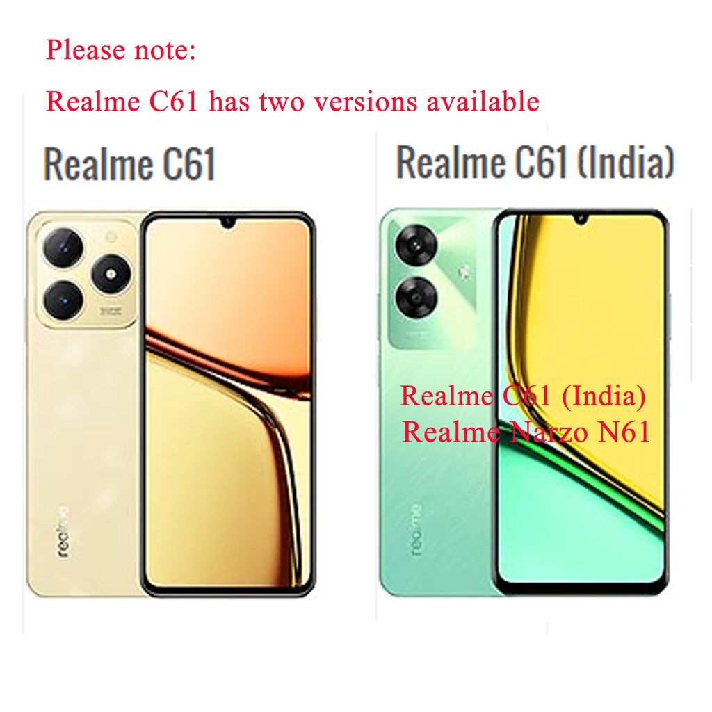Kính cường lực gốm 3 TRONG 1 Realme C61 Narzo N61 cho Realme C61 C63 N63 C65 C53 C51 C51S Note 50 Ống kính máy ảnh Kính bảo vệ màn hình và phim mặt sau