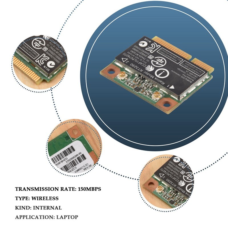150mbps 2.4Ghz RT3290 802.11B / G Không Dây Wlan WIFI + Bluetooth BT 3.0 Nửa Mini PCI-E Card Cho CQ58 M6 4445S DV4